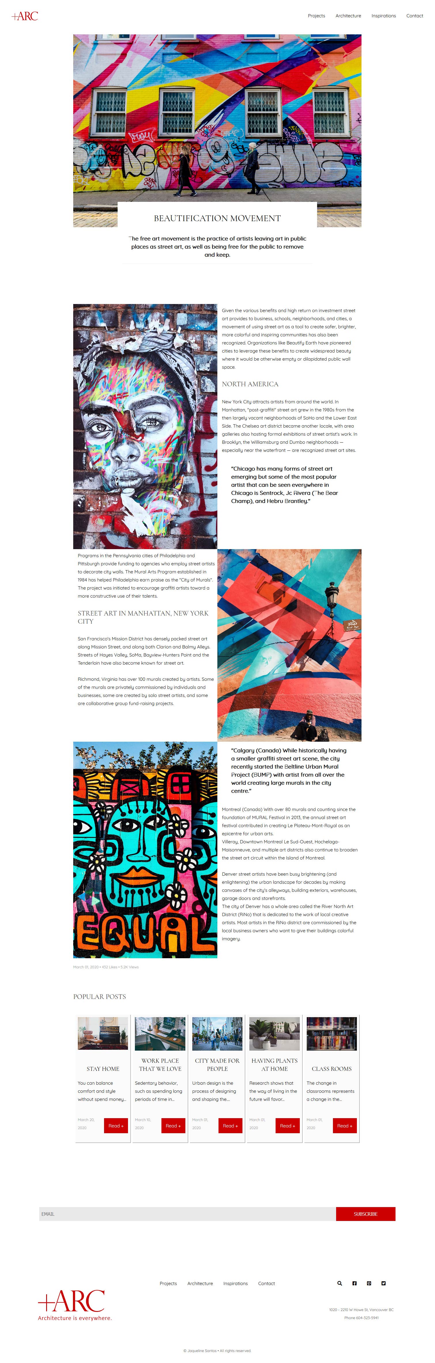 Page Article desktop size