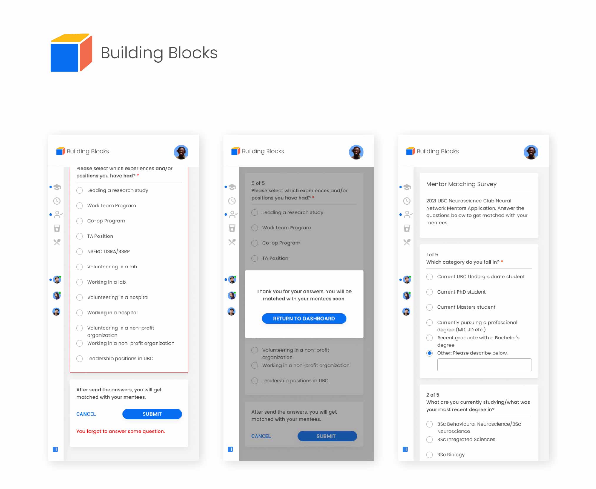 Building Blocks Survey Mockup Mobile Size