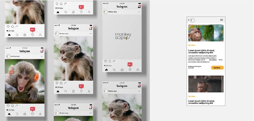 Monkeyapps social media mockups