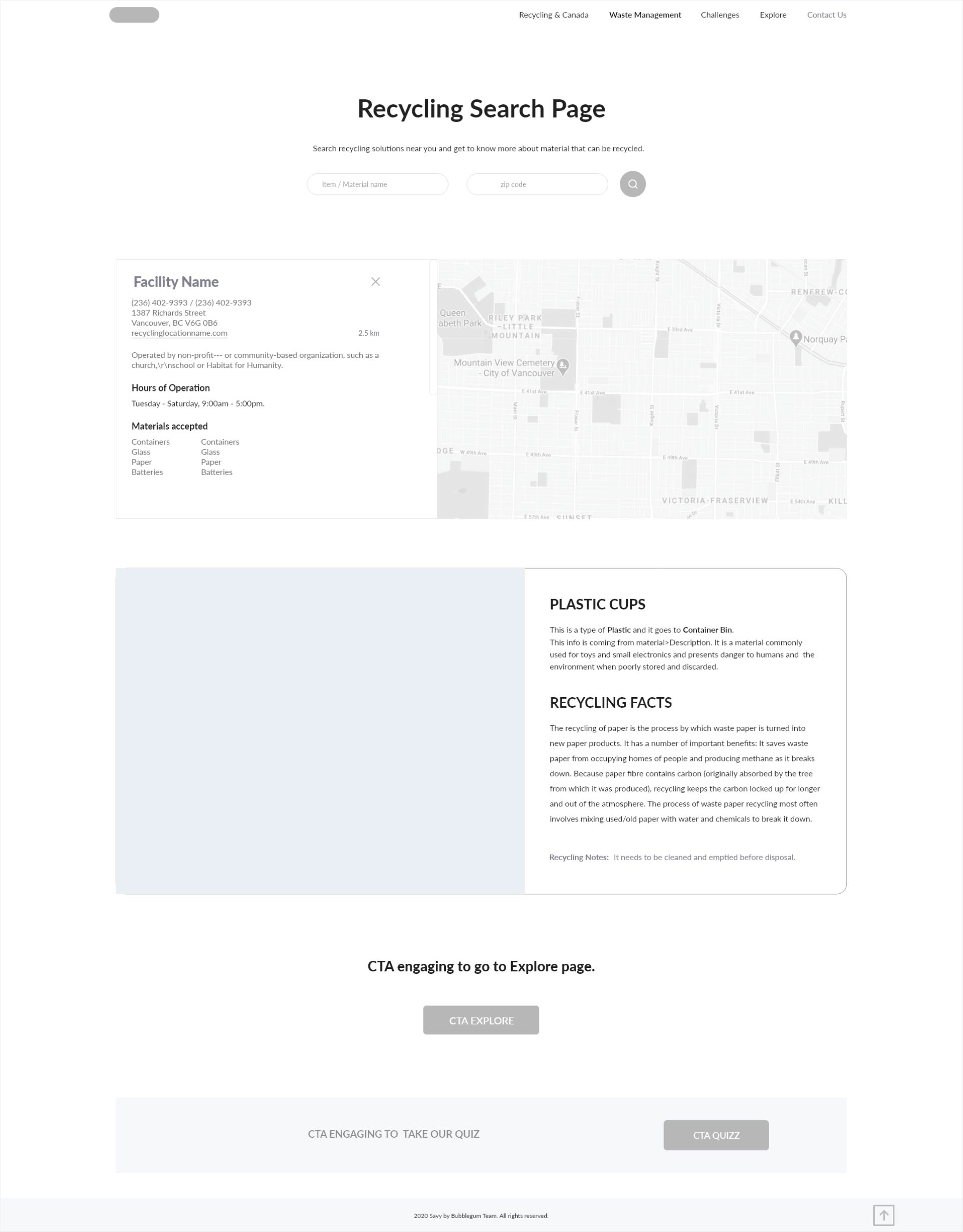 Savy desktop wireframe searching sample