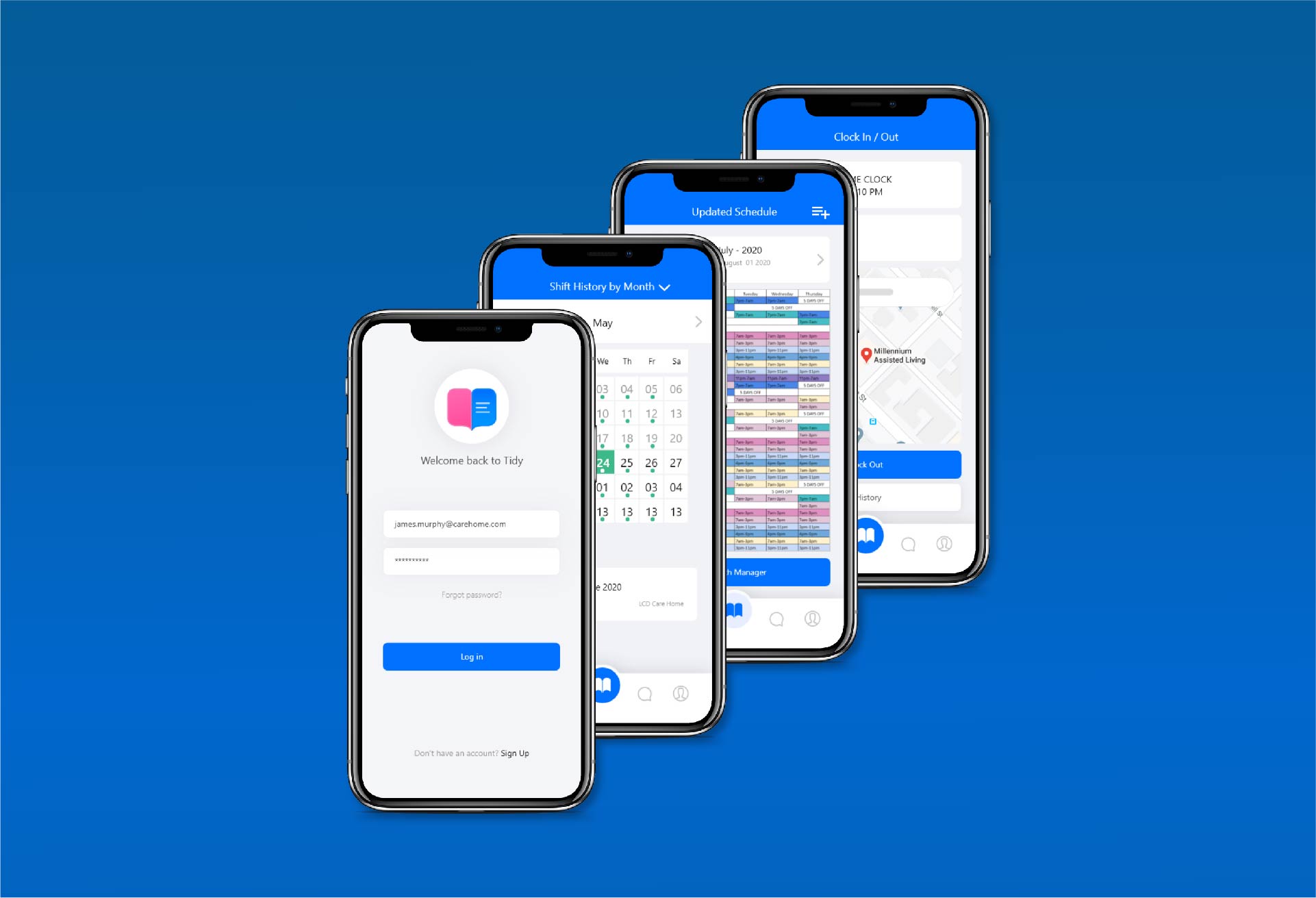 Tidy mobile mockups